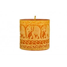 GEETUBERRY Mother's Day Gift: Aromatherapy Pineapple Scented Pillar Candle | Handmade Elephant Decor | Clean Burning | Perfect for Mother's Day, Wedding, Home Decor, Spa | Set of 1 | 3" x 3" | Orange