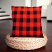 Luxury Holiday Themed Satin Cushion/Throw Pillow Covers (Square 18" x 18") | Sofa, Couch, Living Room, Bedroom | Perfect for Christmas, Holidays (Set of 2 - Buffalo Plaid Deer)