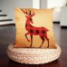Luxury Holiday Themed Satin Cushion/Throw Pillow Covers (Square 18" x 18") | Sofa, Couch, Living Room, Bedroom | Perfect for Christmas, Holidays (Set of 2 - Buffalo Plaid Deer)